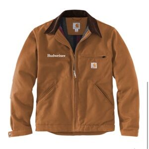 Carhartt Men's Tan Jacket with Brown Collar